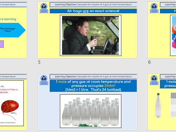 KS4 Triple Chemistry U3 Quantitative Chemistry – Complete PowerPoint on Gas Volumes