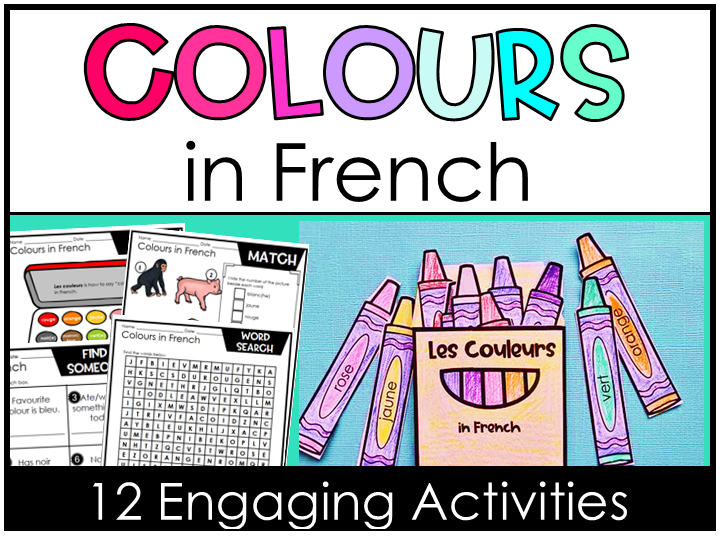 Beginner French Colours Vocabulary Les Couleurs Worksheets Craft Game KS2