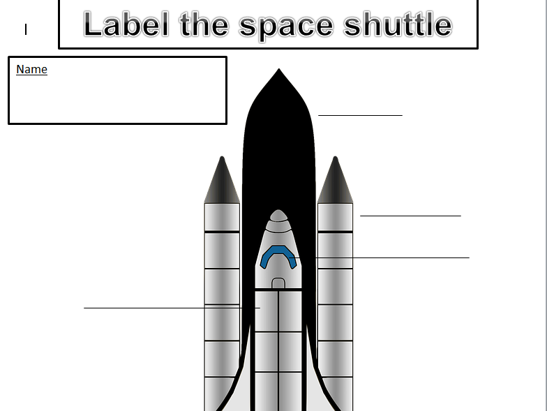 KS1 2 Label The Space Shuttle Label The Space Rocket Label The