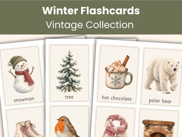 Winter Flashcards | 52 Printable Winter Vocabulary Cards