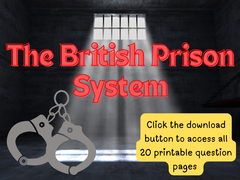 The British Prison System: Critical Thinking Questions, Printable Pages!