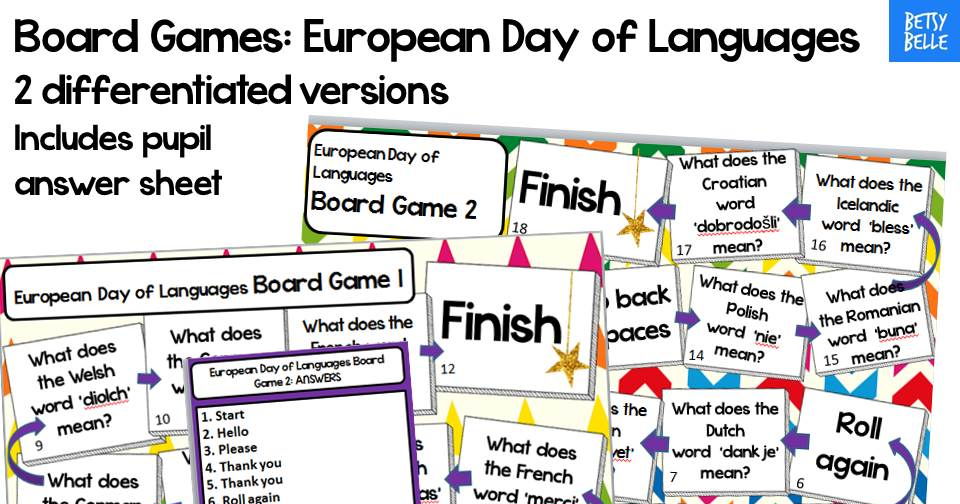 European Day of Languages Board Game