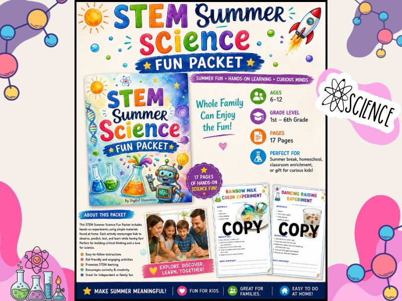 Summer Science Projects for Kids Hands-STEM Activities and Simple Experiments for Elementary Student