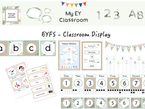 Neutral Classroom Decor Bundle | Montessori Inspired Classroom Display | Kindergarten, Early Years