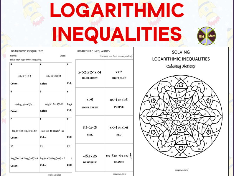 Logarithmic Inequalities - Coloring Activity