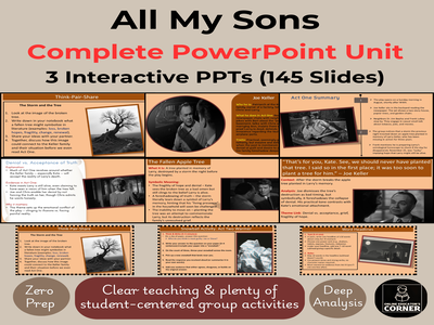 All My Sons PowerPoint Unit Bundle (3 PPTs) Summary & Analysis