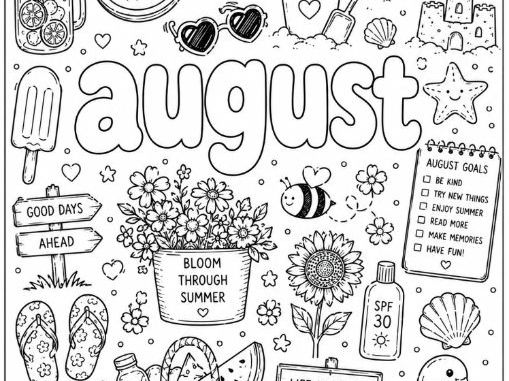 August Colouring Page