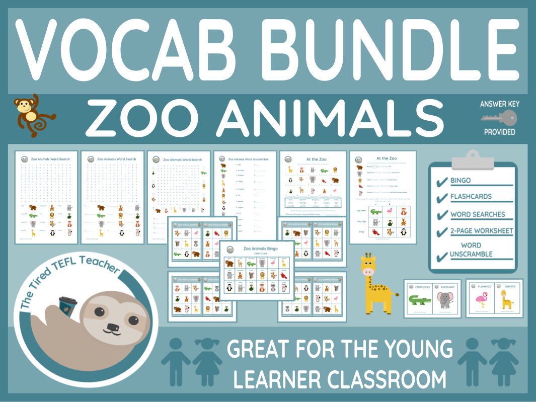 ESL Zoo Animals Vocabulary Bundle