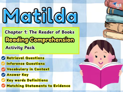 Matilda Reading Comprehension – Chapter 1 The Reader of Books | Retrieval, Inference, Vocabulary +