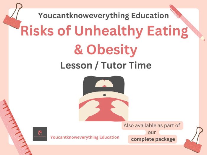 Risks of Unhealthy Eating and Obesity PSHE