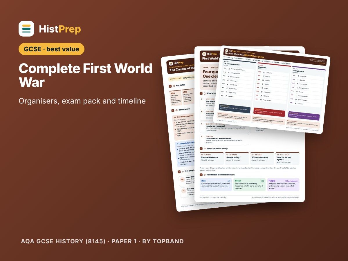 First World War 1894–1918 GCSE Complete Revision Bundle (AQA)