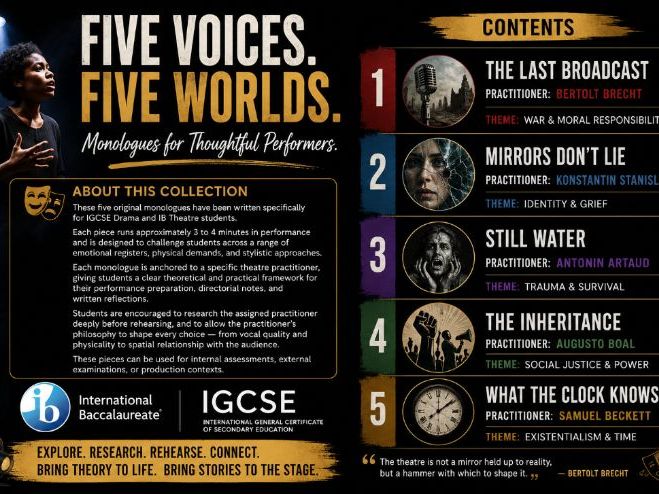 Five Original Monologues for IGCSE & IB Theatre Excellence™