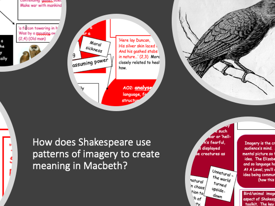 GCSE Revision Shakespeare's methods (A02) Macbeth study of Animal Imagery & body & disease imagery