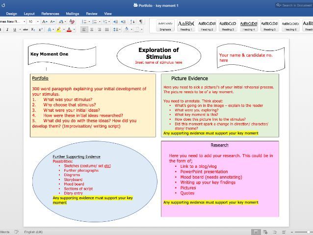 WJEC Component 1 portfolio