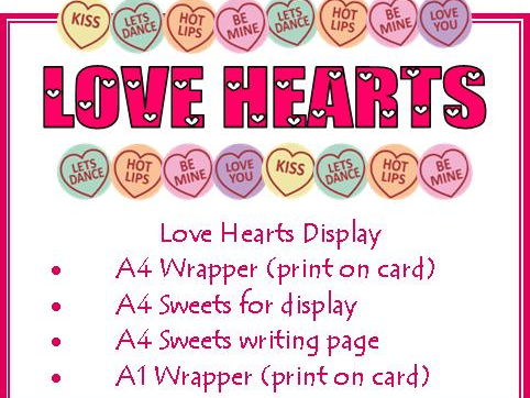 Love Heart Display Wrapper & Sweets