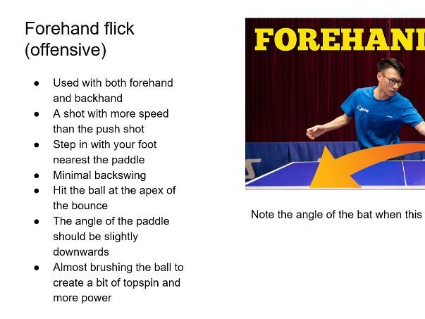 GCSE table tennis skills guide