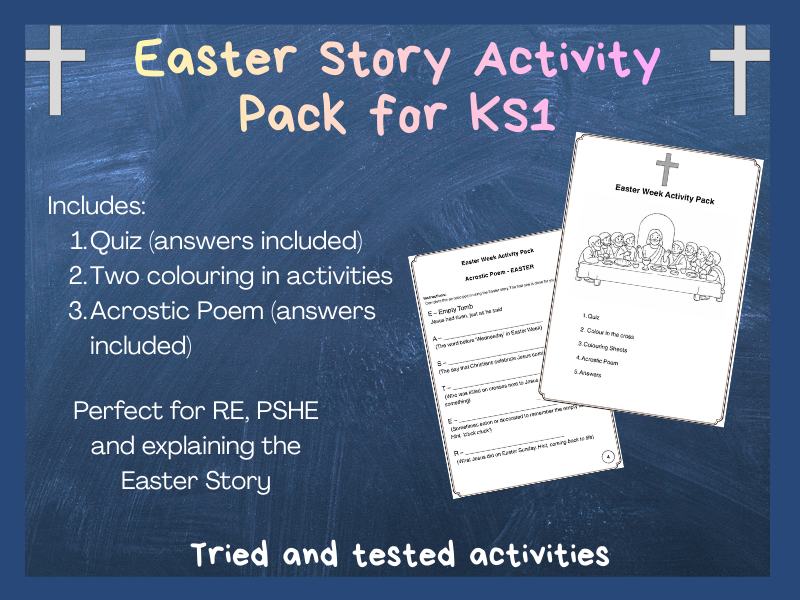 Easter Week Activity Pack KS1 - complete, ready-to-print with four activities and answers