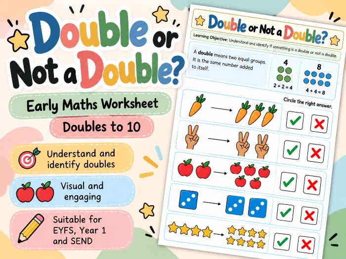 Double or Not a Double? | Early Maths Worksheet | Early Years & KS1