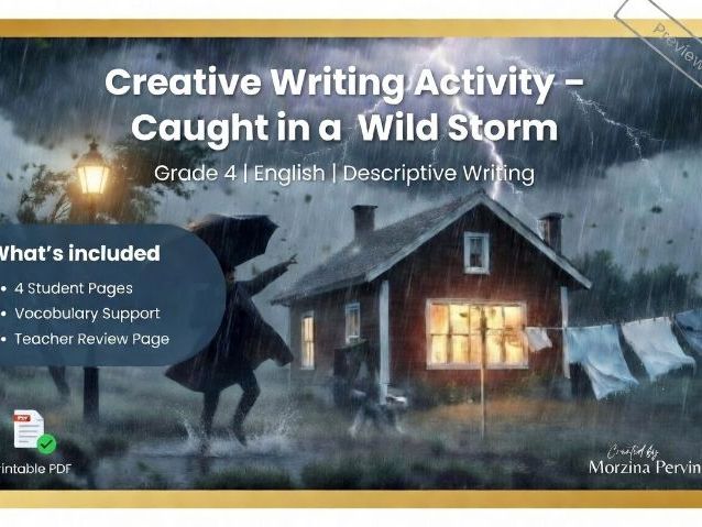 Creative Writing Prompt – Caught in a Wild Storm (Descriptive Writing Activity)