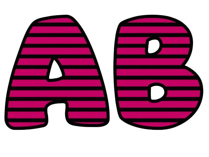 Art Pink Black Lettering Set for Classroom Display | Upper & Lowercase, 0-9 and Signs