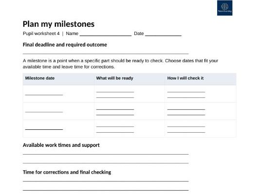 Breaking Big Tasks into Small Steps KS3 KS4 | Assignment Planning Toolkit