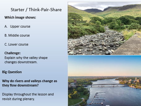 Aqa Geography Rivers AQA GCSE Geography Changes in rivers and their valleys | Teaching Resources