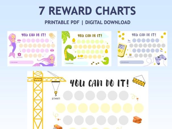 Reward Chart Bundle | Good Behavior | Motivation Chart | Potty Chart | Incentive