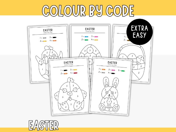 Colour by Code (extra easy) - Easter