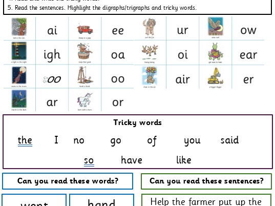 Little Wandle Phonics Homework sheets Reception Summer 1 Week 1-5