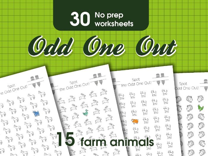 Odd One Out Farm Animals | Visual Discrimination