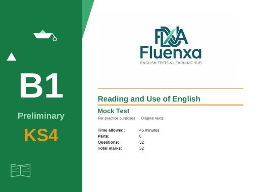 B1 Prelim RUE Practice | Answer | Key