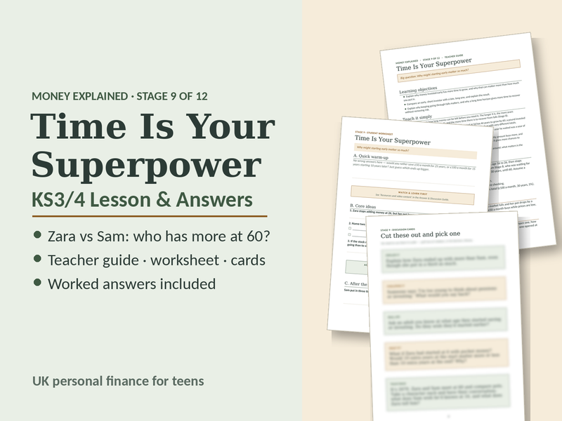 Investing Early KS3/4 Lesson and Answers
