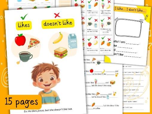 Talking about Food and Drinks – I Like  I Don’t Like Card Game