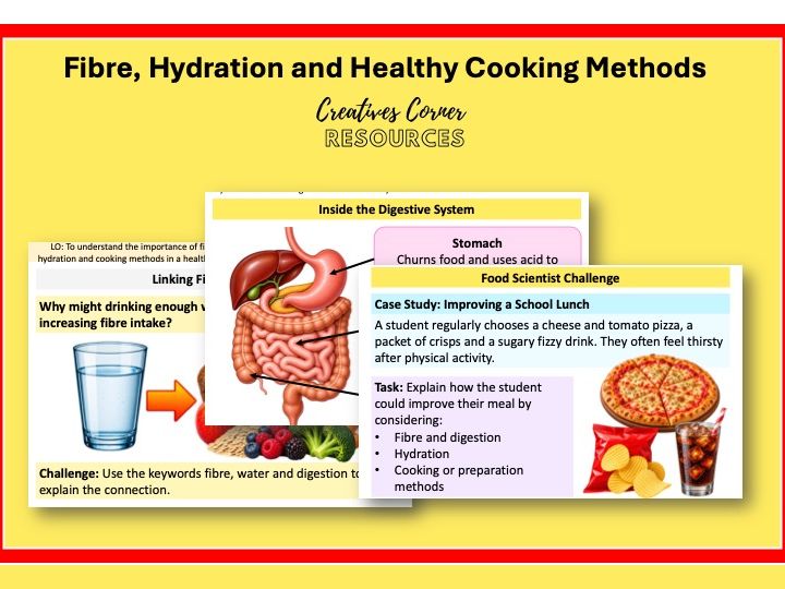KS3 Food Technology – Fibre, Digestion, Hydration and Healthy Cooking Methods