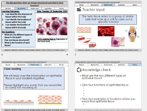 AAQ BTEC Health and Social Care Unit 2 - A2 Tissues
