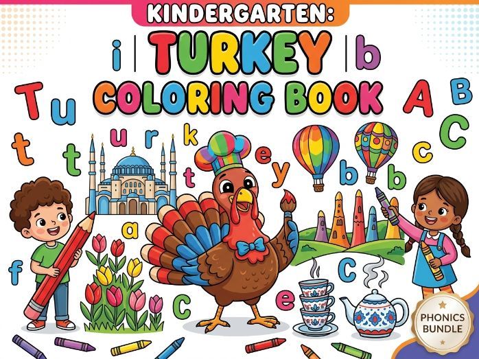 kindergarten: | Turkey Coloring Book