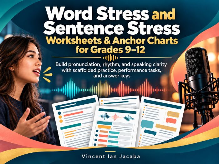 Word Stress & Sentence Stress Worksheets and Anchor Charts | ESL Pronunciation Grades 9–12