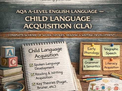 AQA A-Level English Language – Child Language Acquisition (CLA) | Complete Scheme of Work