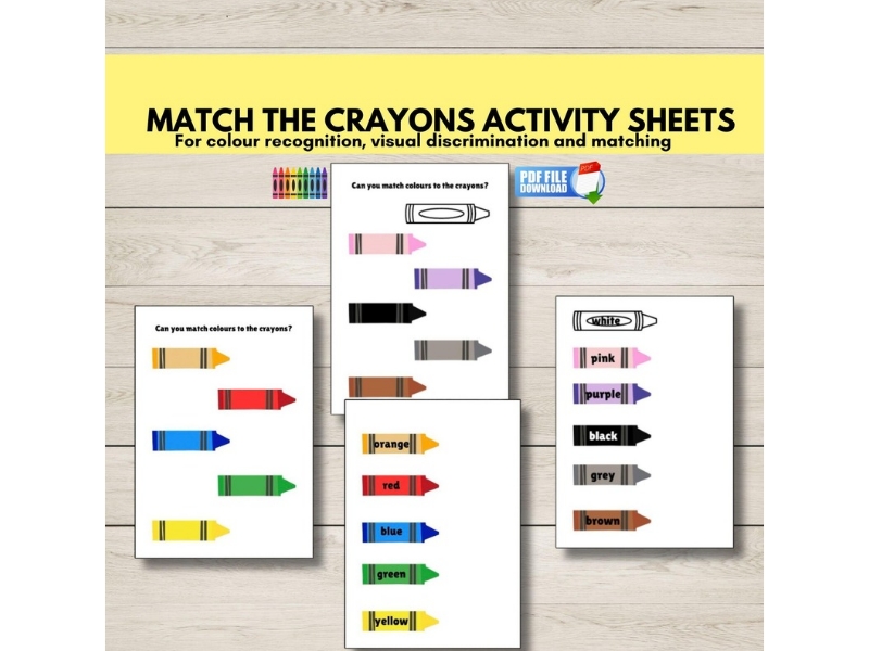 EYFS Colour Matching Activity | Crayon Colour Recognition Printable