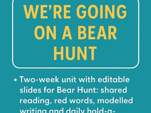 Year 1 Writing Unit – “We’re Going on a Bear Hunt” | 2 Weeks of Fully Planned Slides