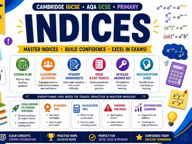 Indices Bundle: Laws, Standard Form & Fractional Indices | Complete IGCSE/GCSE Maths (0580)