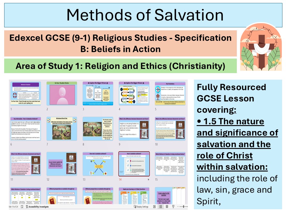 Methods of Salvation (Grace, Law, Spirit, Acts)- Lesson 11 -Christian Beliefs - Edexcel GCSE Spec B