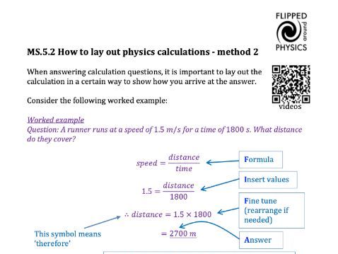 How to lay out calculations -' insert first' method
