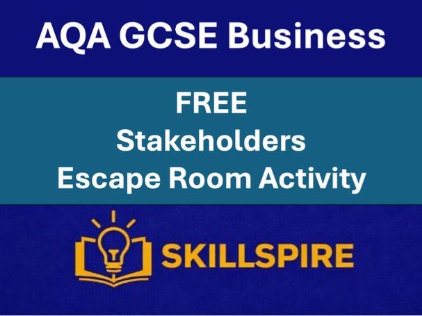 FREE GCSE Business Stakeholders Escape Room Challenge | KS4 | Printable & Digital Versions