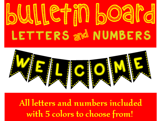 Bulletin Board Bunting Letters and Numbers