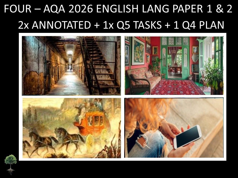FOUR - AQA PAPER 1 & 2 | 2026 FULL MOCKS | ANNOTATED | Q5 TASKS | Q4 PLAN