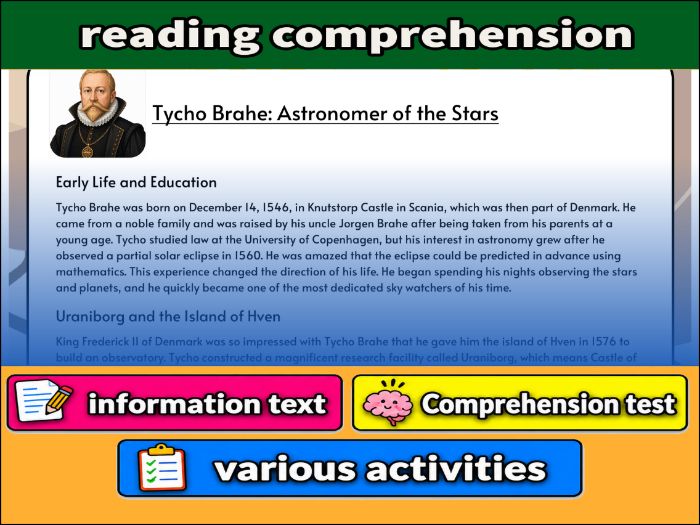 Tycho Brahe: Astronomer of the Stars- Reading Comprehension, Worksheet & Activities