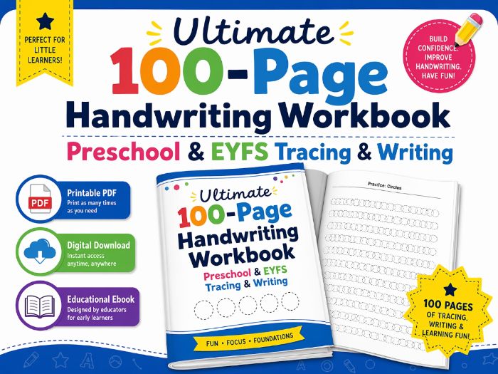 Ultimate 100-Page Handwriting Workbook - Preschool & EYFS Tracing & Writing