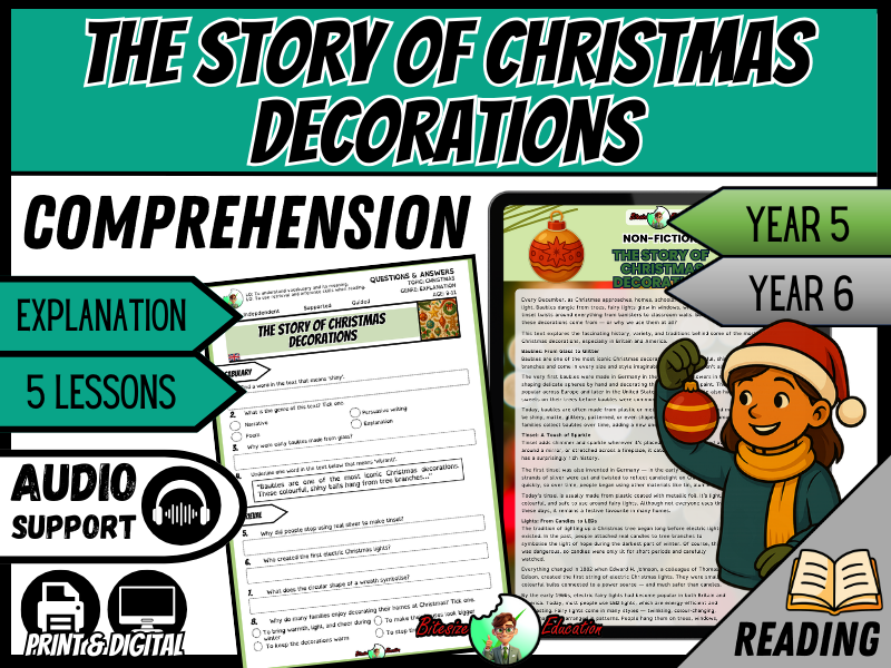 The Story of Christmas Decorations | Reading Comprehension | Year 5/6
