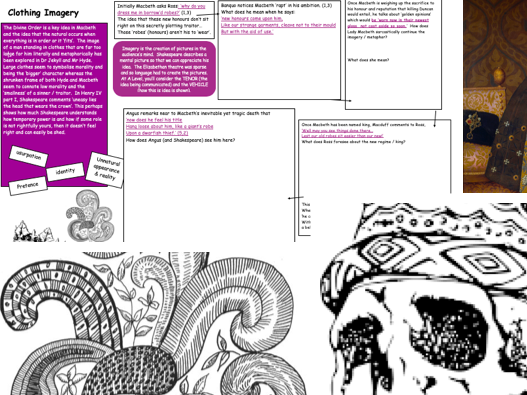 GCSE revision of Macbeth (A02)/ Methods Shakespeare's use of clothing imagery